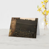  schrijfmachine - Birthday - bericht Kaart (Gele Bloem)