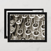  schrijfmachine Birthday Greeting Briefkaart (Voorkant / Achterkant)