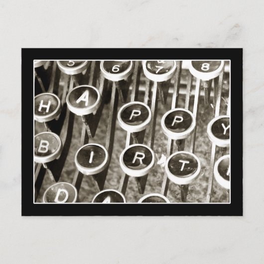  schrijfmachine Birthday Greeting Briefkaart (Voorkant)