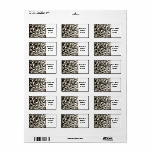  schrijfmachine Birthday Greeting Etiket (Full Sheet)