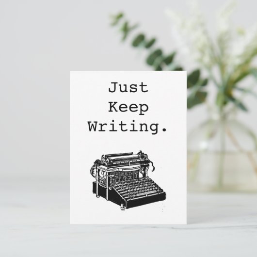  schrijfmachine blijft gewoon schrijven briefkaart (Staand voorkant)