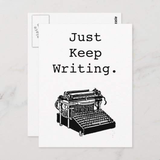  schrijfmachine blijft gewoon schrijven briefkaart (Voorkant / Achterkant)