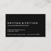  schrijfmachine blogger freelancer zwart visitekaartje (Achterkant)