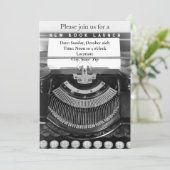 Schrijfmachine boeklanceringspartnerij kaart (Staand voorkant)