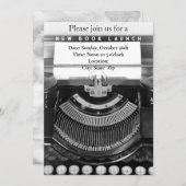 Schrijfmachine boeklanceringspartnerij kaart (Voorkant / Achterkant)