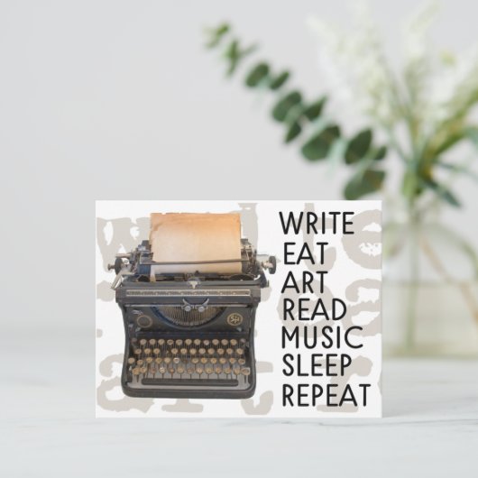  schrijfmachine briefkaart (Staand voorkant)