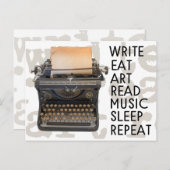 schrijfmachine briefkaart (Voorkant / Achterkant)