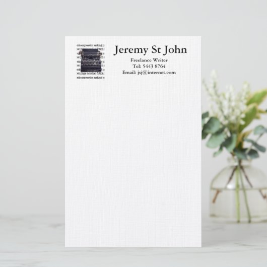  schrijfmachine briefpapier (Staand voorkant)