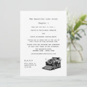 Schrijfmachine  bruiloft schrijfmachine kaart (Staand voorkant)