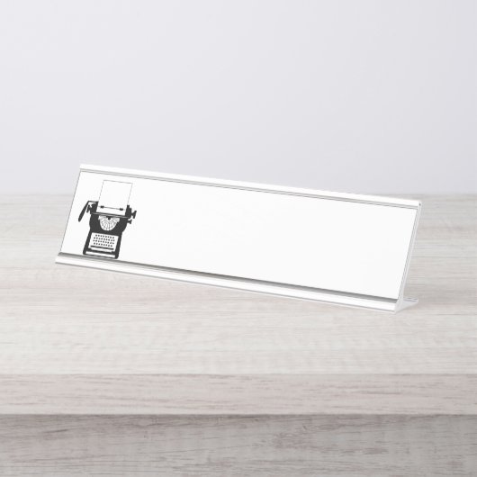 schrijfmachine bureau naambordje (Voorkant)