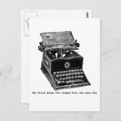 Schrijfmachine, de Snelle Bruine Vos… Briefkaart (Voorkant / Achterkant)