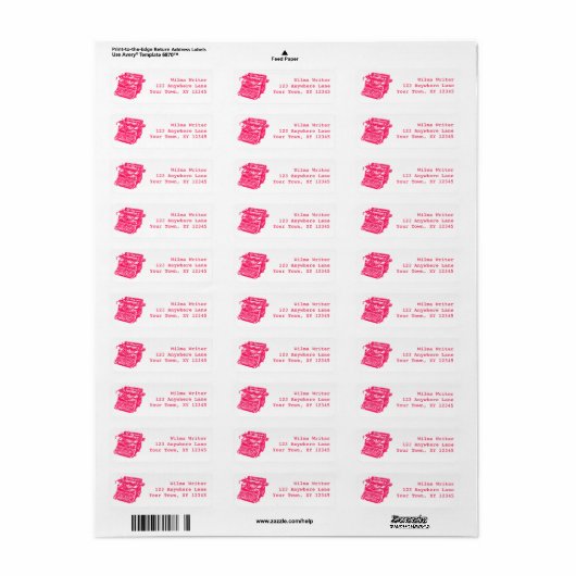 schrijfmachine etiket (Full Sheet)