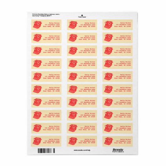 schrijfmachine etiket (Full Sheet)