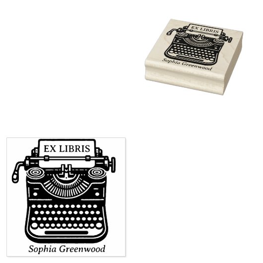 schrijfmachine - Ex Libris Rubberstempel (Gestempeld)