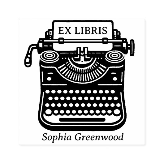  schrijfmachine - Ex Libris Rubberstempel (Afrduk)