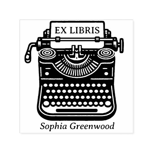 schrijfmachine - Ex Libris Zelfinktende Stempel (Design)