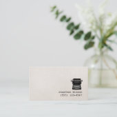 Schrijfmachine Faux Linen  Eenvoudige schrijfmachi Visitekaartje (Staand voorkant)