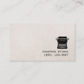 Schrijfmachine Faux Linen  Eenvoudige schrijfmachi Visitekaartje (Voorkant)