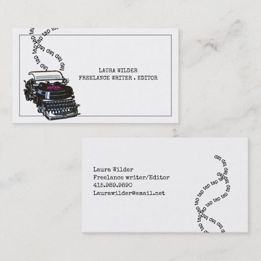  schrijfmachine-freelance schrijfster visitekaartje (Voorkant / Achterkant)