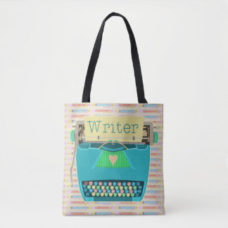 Schrijfmachine: geluiddemper Aqua Blue Modern Tote Bag
