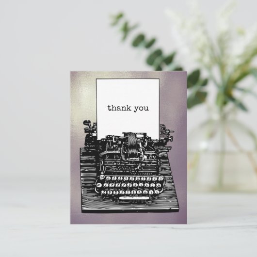  schrijfmachine Hartelijk dank Briefkaart (Staand voorkant)