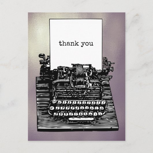  schrijfmachine Hartelijk dank Briefkaart (Voorkant)
