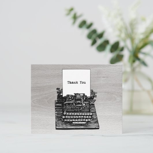  schrijfmachine Hartelijk dank Briefkaart (Staand voorkant)