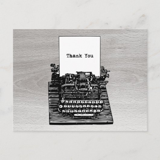  schrijfmachine Hartelijk dank Briefkaart (Voorkant)