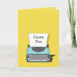  schrijfmachine I Love You Text Card Kaart