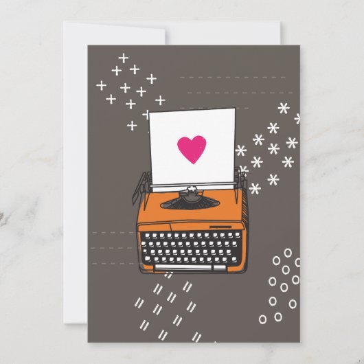 schrijfmachine Kaart - Hart (Voorkant)