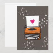 schrijfmachine Kaart - Hart (Voorkant / Achterkant)