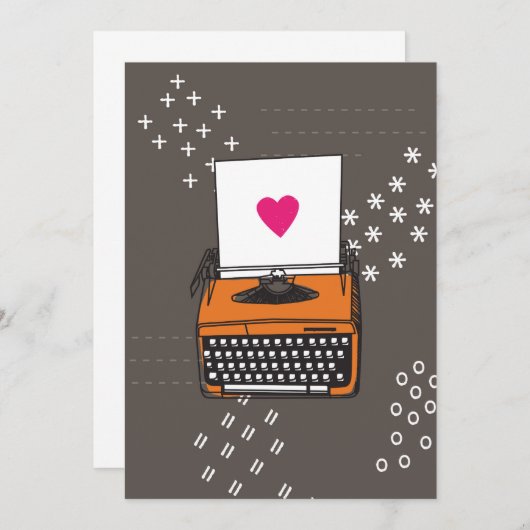 schrijfmachine Kaart - Hart (Voorkant / Achterkant)
