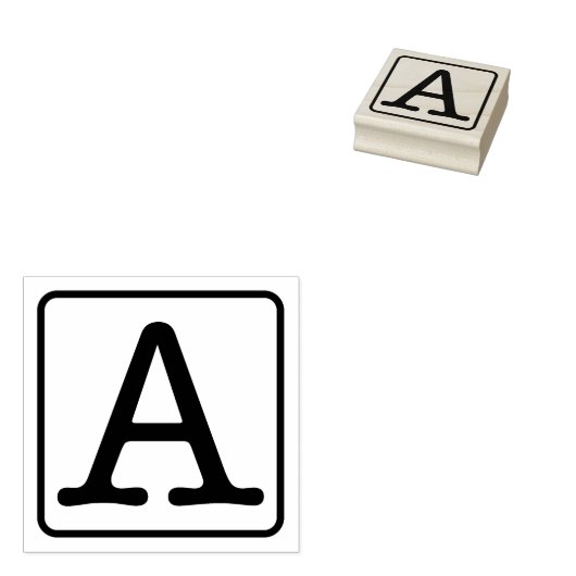 Schrijfmachine Letter A Rubberstempel (Gestempeld)