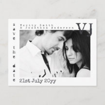 Schrijfmachine Lettertype Save The Date Huwelijk V