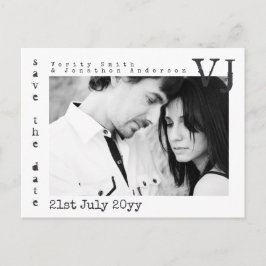Schrijfmachine Lettertype Save The Date Huwelijk V Aankondigingskaart