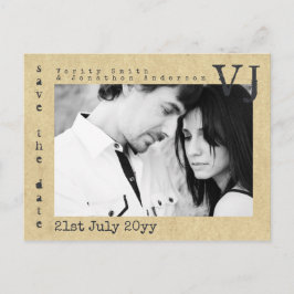 Schrijfmachine Lettertype Save The Date Huwelijk V Aankondigingskaart