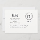 Schrijfmachine Lettertype Verjaardag (ELK) Uitnodi Kaart (Voorkant)