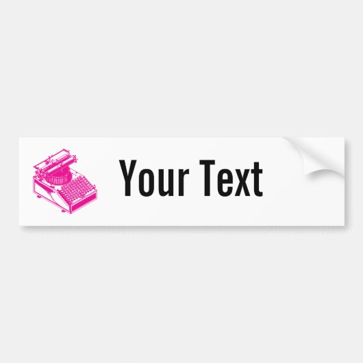 Schrijfmachine - Magenta Writer schrijfmachine Bumpersticker (Voorkant)