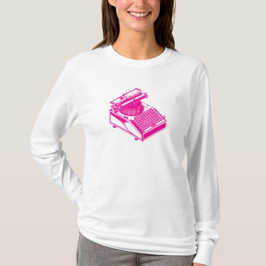 Schrijfmachine - Magenta Writer schrijfmachine T-shirt (Voorkant)
