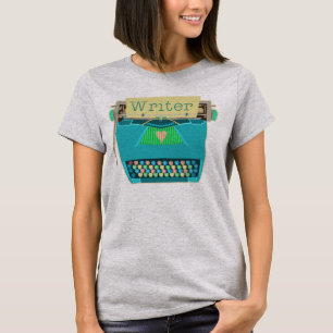 Schrijfmachine met typemachine - Retro Modern Aqua T-shirt