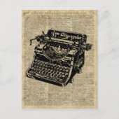  schrijfmachine op woordenboekpagina briefkaart (Voorkant)