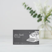  schrijfmachine psycholoog Linen Visitekaartje (Staand voorkant)