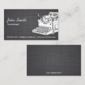  schrijfmachine psycholoog Linen Visitekaartje (Voorkant / Achterkant)