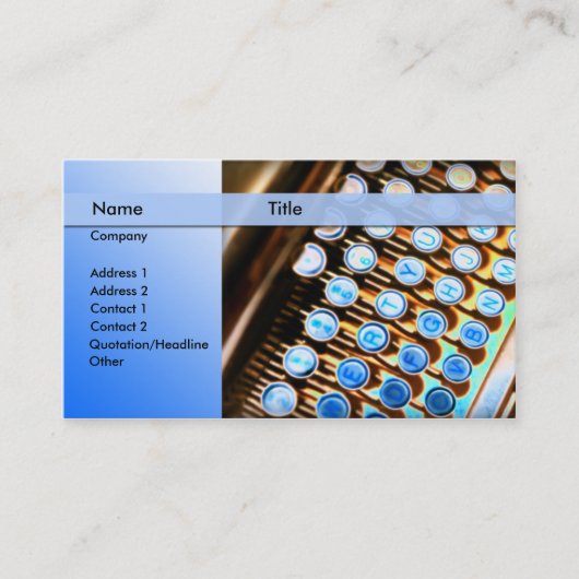 schrijfmachine - redacteur visitekaartje (Voorkant)