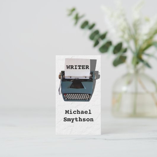 Schrijfmachine Retrotypemachine op gekreukeld papi Visitekaartje (Staand voorkant)