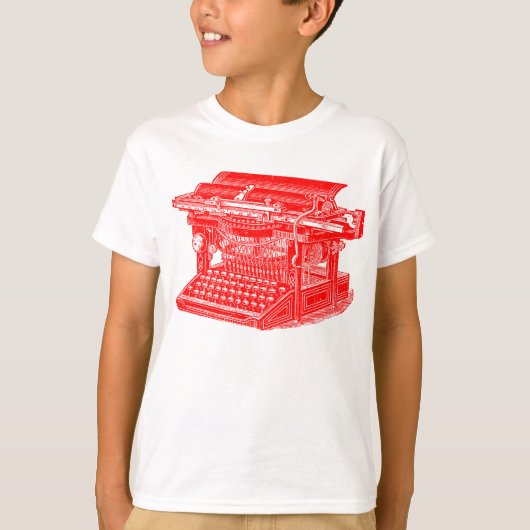 schrijfmachine - rood t-shirt (Voorkant)