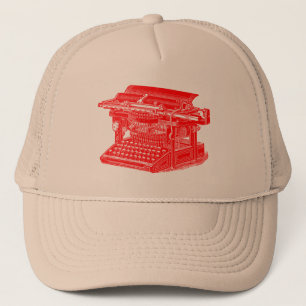 schrijfmachine - rood trucker pet
