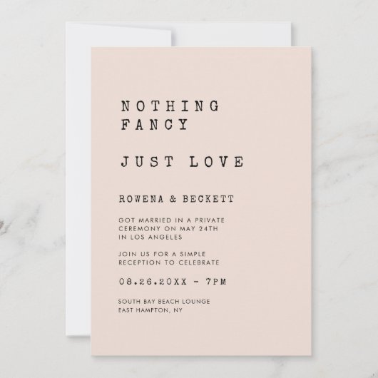 schrijfmachine roze Niets fancy Gewoon liefde Kaart (Voorkant)