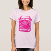  schrijfmachine - Roze T-shirt (Voorkant)