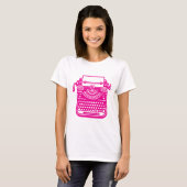  schrijfmachine - Roze T-shirt (Voorkant volledig)